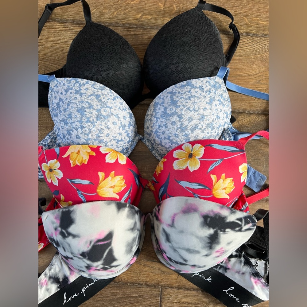 Pink Victorias Secret Super Push-up Bras 34D